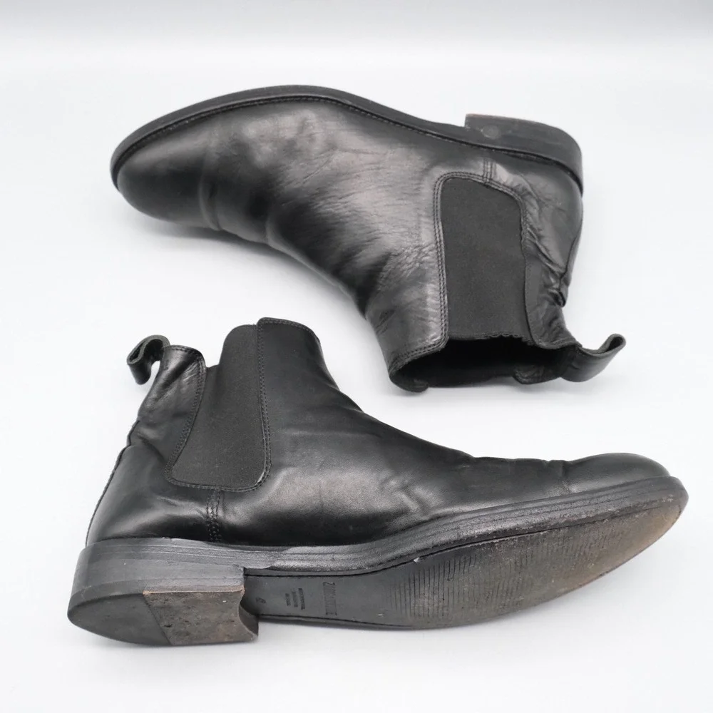 Zadig & Voltaire Chelsea Boots Mens Black Leather Minimalist 42 Rocker Style